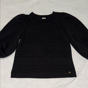 Anne Klein Women's Quilted Puff Sleeves Pullover Sweater EUC S